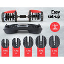 EFit 24kg Dumbbells Adjustable Dumbbell Weight Plates Home Gym- ONLINE ONLY
