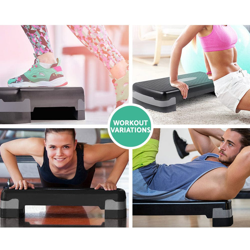 Exercise On Riser EFit Aerobic Step Exercise Stepper Steps Home Gym Fitness Block Bench ...