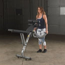 Body-Solid Flat Incline Decline Bench with Wheels for easy stow away.