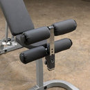 Body-Solid Flat Incline Decline Bench with Wheels for easy stow away.