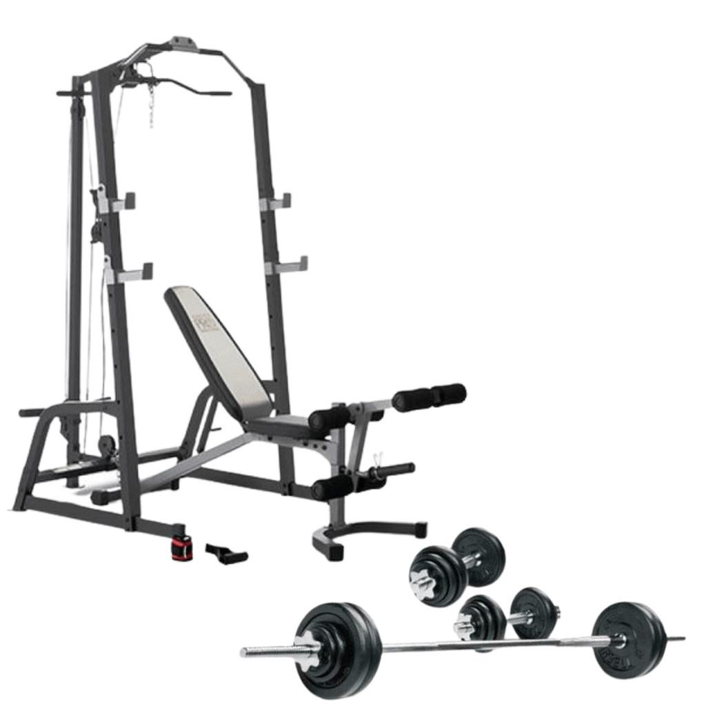 BUNDLE: Bench & Rack Combo with 50KG Barbell/Dumbbell Set | Fitbiz ...