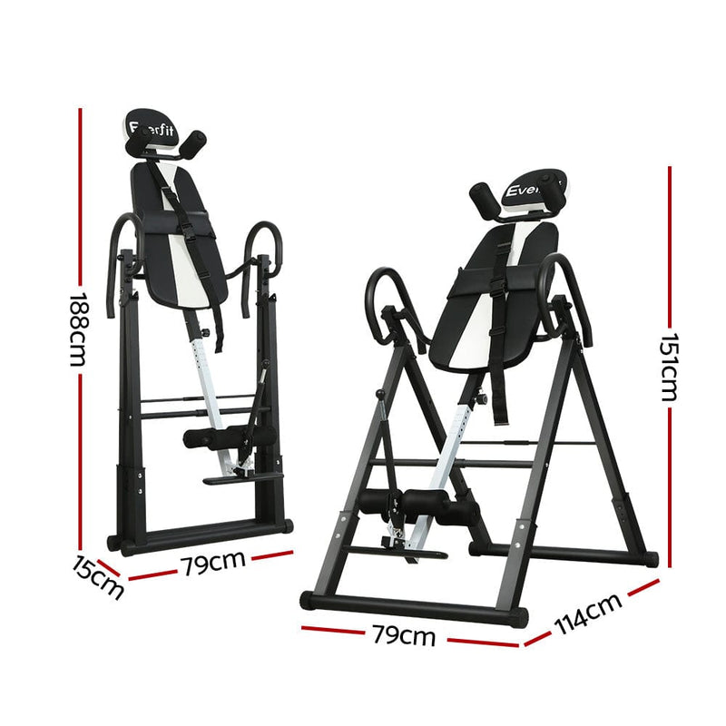 EFit Inversion Table Gravity Exercise Inverter Back Stretcher Home Gym Grey- ONLINE ONLY