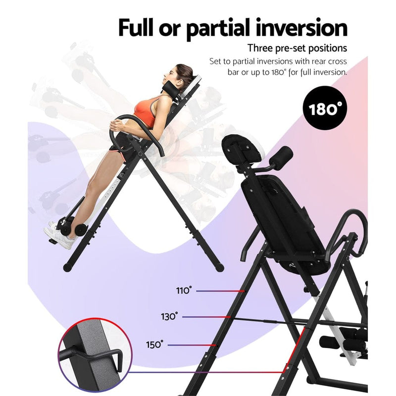 EFit Inversion Table Gravity Exercise Inverter Back Stretcher Home Gym Grey- ONLINE ONLY