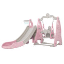 Keezi Kids Slide Swing Set Basketball Hoop Outdoor Playground Toys 170cm Pink - ONLINE ONLY