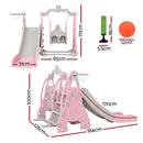 Keezi Kids Slide Swing Set Basketball Hoop Outdoor Playground Toys 170cm Pink - ONLINE ONLY