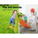 Keezi Kids Slide Set Basketball Hoop Indoor Outdoor Playground Toys 100cm Orange - ONLINE ONLY