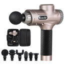 EFit Massage Gun 30 Speed 6 Heads Vibration Muscle Massager Chargeable Gold- ONLINE ONLY