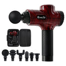 EFit Massage Gun 30 Speed 6 Heads Vibration Muscle Massager Chargeable Red- ONLINE ONLY