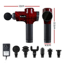 EFit Massage Gun 30 Speed 6 Heads Vibration Muscle Massager Chargeable Red- ONLINE ONLY