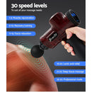 EFit Massage Gun 30 Speed 6 Heads Vibration Muscle Massager Chargeable Red- ONLINE ONLY