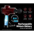 EFit Massage Gun 30 Speed 6 Heads Vibration Muscle Massager Chargeable Red- ONLINE ONLY