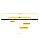 6ft Olympic Straight Bar Black Aluminium