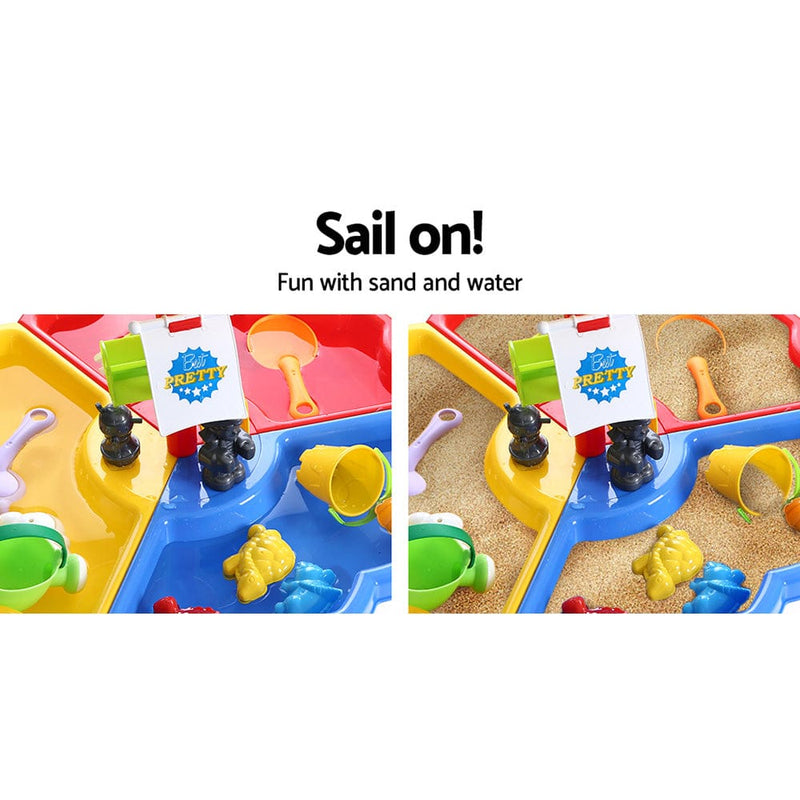Keezi Kids Sandpit Pretend Play Set Outdoor Sand Water Table Beach Toy - ONLINE ONLY