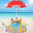 Keezi Kids Sandpit Pretend Play Set Water Sand Table Children Outdoor Toy Umbrella - ONLINE ONLY