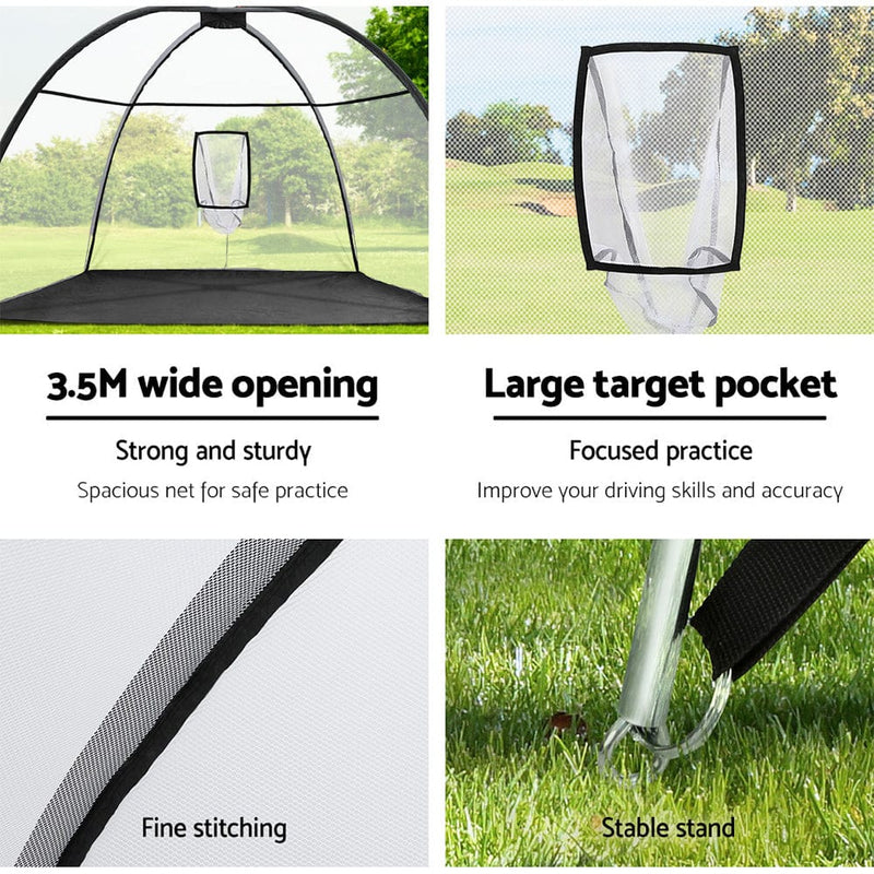 E FIT 3.5M Golf Practice Net Portable Training Aid Driving Target Mat Soccer (ONLINE ONLY)