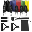 11 Piece Resistance Tube Bands Exercise Workout Bands Set Stackable With Handles & Bag - ONLINE ONLY