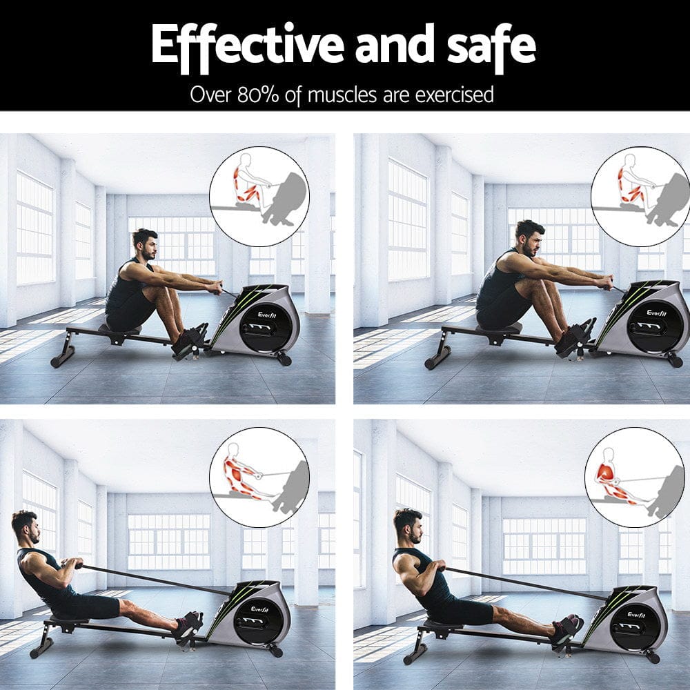 I Fit Rower Machine EFit Rowing Machine Rower Elastic Rope Resistance Fitness Home Cardio ...