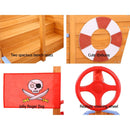 Keezi Kids Sandpit Wooden Boat Sand Pit with Canopy Bench Seat Beach Toys 165cm - ONLINE ONLY
