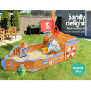 Keezi Kids Sandpit Wooden Boat Sand Pit Bench Seat Outdoor Beach Toys 165cm - ONLINE ONLY