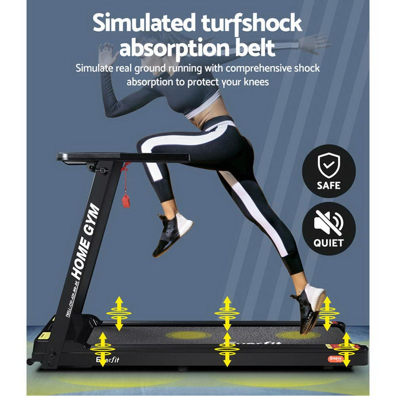 EFit Treadmill Electric Home Gym Fitness Excercise Fully Foldable 420mm Black- ONLINE ONLY