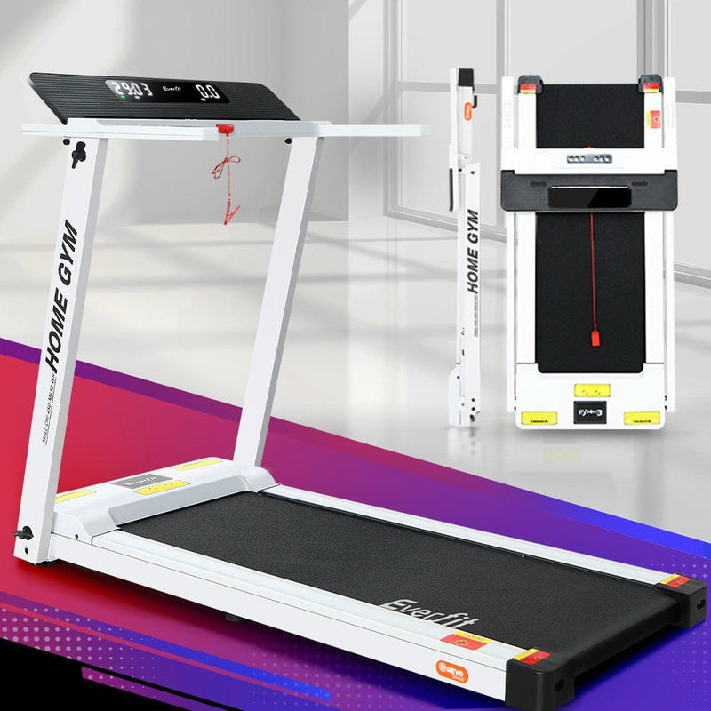EFit Treadmill Electric Home Gym Fitness Excercise Fully Foldable 450mm White- ONLINE ONLY