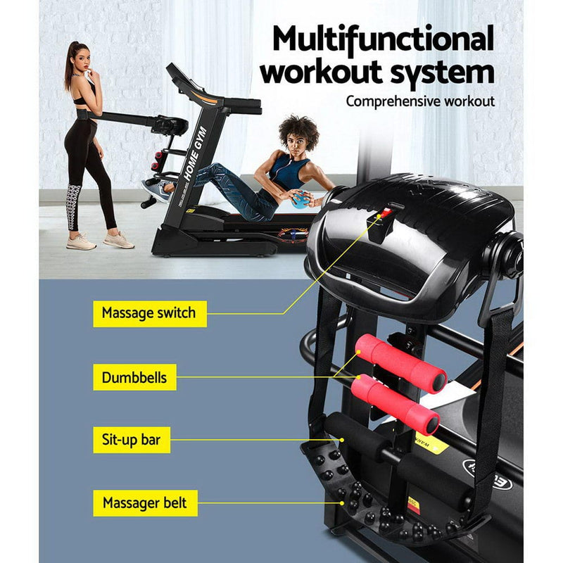 EFit Treadmill Electric Home Gym Fitness Excercise Machine w/ Massager 480mm- ONLINE ONLY