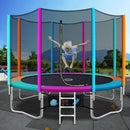 EFit 12FT Trampoline for Kids w/ Ladder Enclosure Safety Net Pad Gift Round- ONLINE ONLY