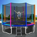 EFit 12FT Trampoline for Kids w/ Ladder Enclosure Safety Net Pad Gift Round- ONLINE ONLY
