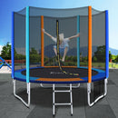 EFit 8FT Trampoline for Kids w/ Ladder Enclosure Safety Net Pad Gift Round- ONLINE ONLY