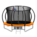 EFit 10FT Trampoline for Kids w/ Ladder Enclosure Safety Net Rebounder Orange- ONLINE ONLY