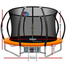 EFit 10FT Trampoline for Kids w/ Ladder Enclosure Safety Net Rebounder Orange- ONLINE ONLY