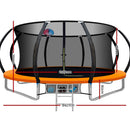 14ft Trampoline Everfit Kids Trampoline Rebounder w/ Ladder Basketball Hoop Orange - ONLINE ONLY