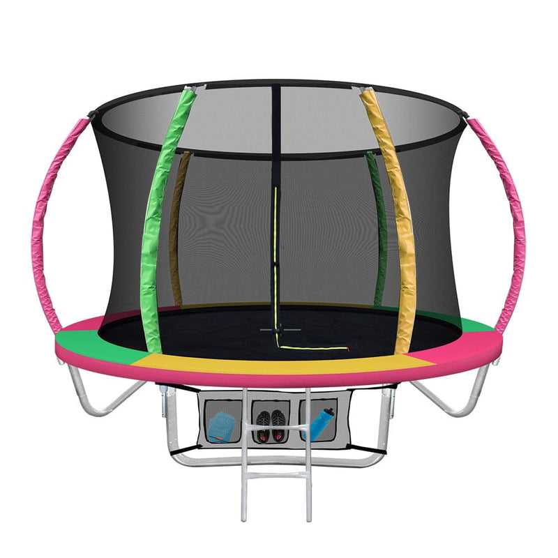 EFit 8FT Trampoline for Kids w/ Ladder Enclosure Safety Net Rebounder Colors- ONLINE ONLY