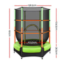 Everfit 4.5FT Trampoline for Kids Trampoline w/ Enclosure Safety Net Rebounder Gift Green - ONLINE ONLY