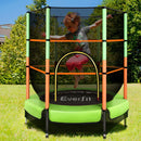 Everfit 4.5FT Trampoline for Kids Trampoline w/ Enclosure Safety Net Rebounder Gift Green - ONLINE ONLY