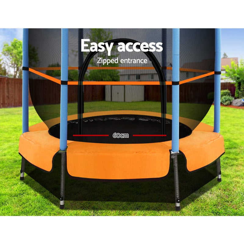 EFit 4.5FT Trampoline for Kids w/ Enclosure Safety Net Rebounder Gift Orange- ONLINE ONLY