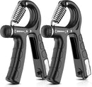 2 Pack Adjustable Hand Grip Strengthener for Hand Grip Strength and Wrist Rehabilitation (Resistance 5-60 kg) - Online Only
