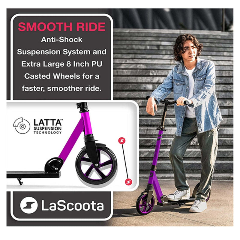 Lascoota Pulse Kick Push Commuter Scooter Teen Adult Plum (Online Only)