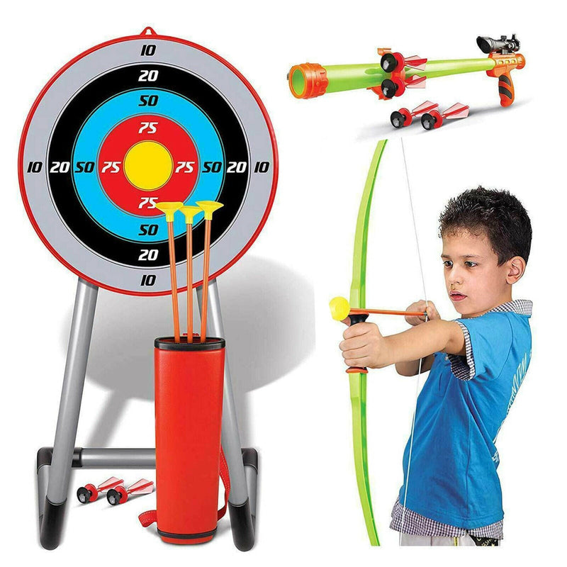 New Kingsport Large 2 in 1 Archery Set Kids Suction Arrows Target 90cm Stand (Online Only)