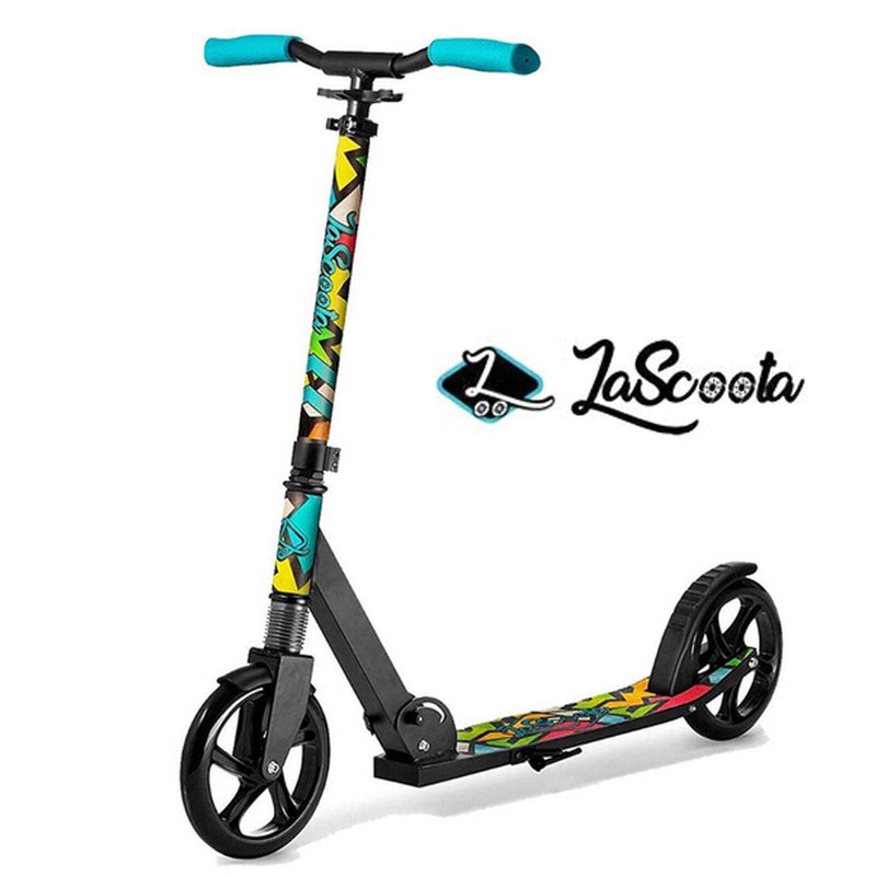 Lascoota Pulse Kick Push Commuter Scooter Teen Adult Graphic Black - ONLINE ONLY