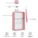 A5 Flat Water Bottle Portable Travel Mug BPA Free Water Bottle (Pink) [ONLINE ONLY]