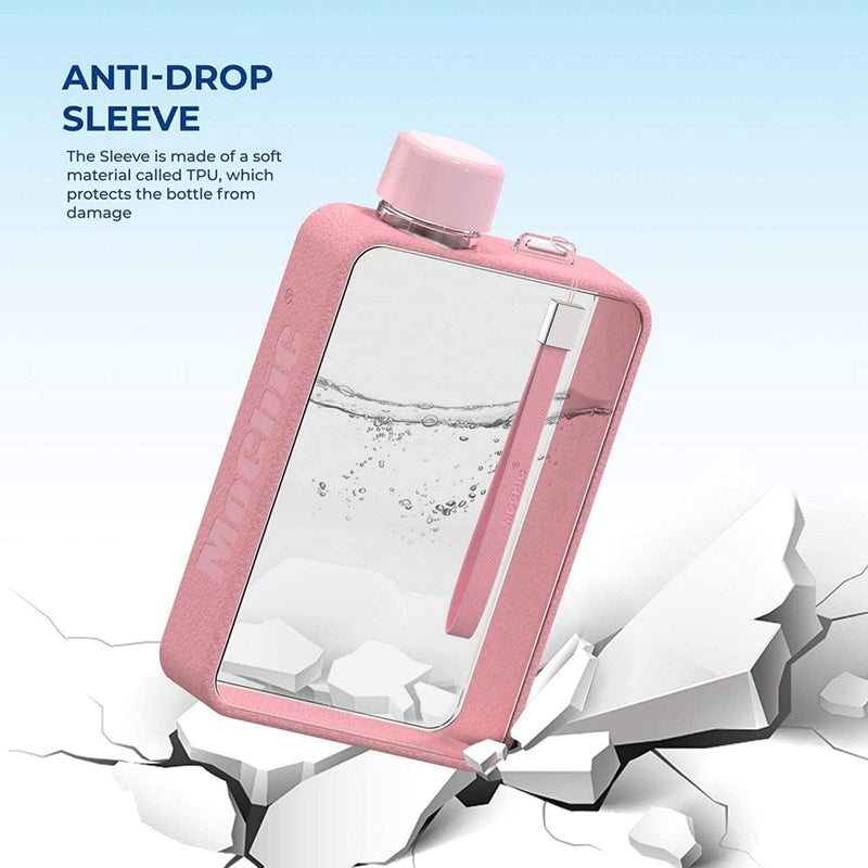 A5 Flat Water Bottle Portable Travel Mug BPA Free Water Bottle (Pink) [ONLINE ONLY]
