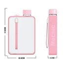 A5 Flat Water Bottle Portable Travel Mug BPA Free Water Bottle (Pink) [ONLINE ONLY]