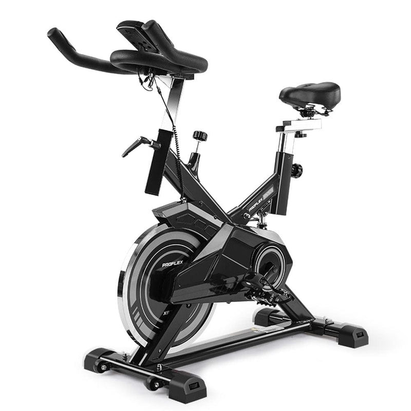 PROFLEX Spin Bike - Flywheel Commercial Gym Exercise Home Workout Grey (Online Only))
