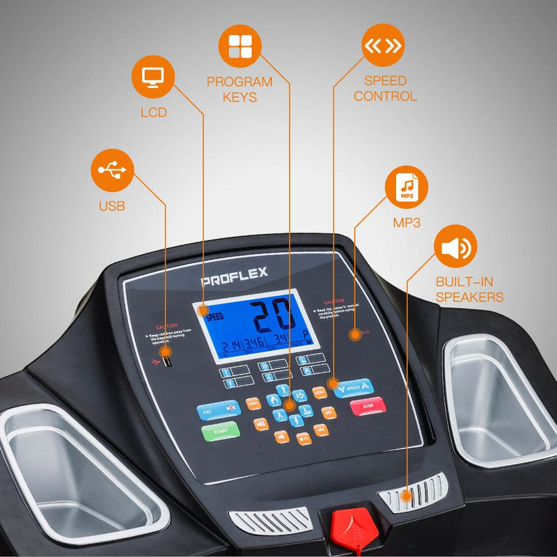 PROFLEX Electric Treadmill w/ Fitness Tracker [ONLINE ONLY]