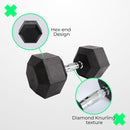 VP Rubber Hex Dumbbells 12.5kg [ONLINE ONLY]