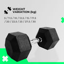 VP Rubber Hex Dumbbells 27.5kg [ONLINE ONLY]