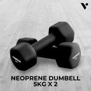 VP Neoprene Dumbbell 5kg x 2 Black [ONLINE ONLY]