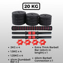 VP Adjustable Rubber Dumbbells 20kg [ONLINE ONLY]