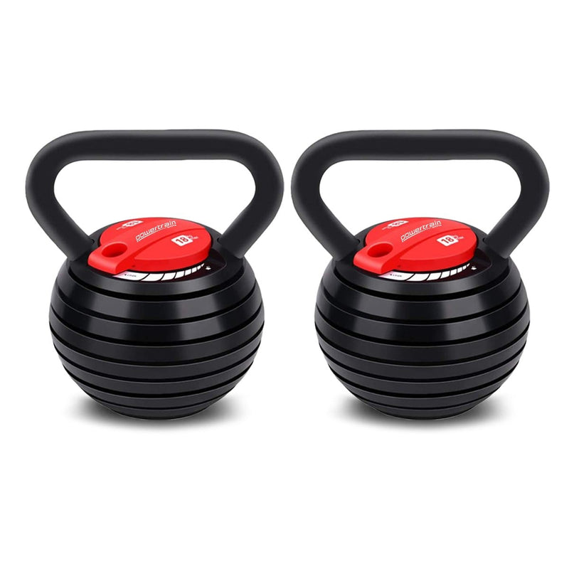 PTS 2x Adjustable Kettlebells Weights Dumbbell 18kg - ONLINE ONLY - Free Shipping!